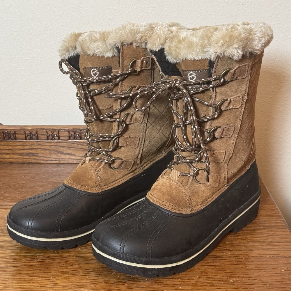 Women's Magellan Size 9B Winter Snow Boots Suede Leather 3M Thinsulate
